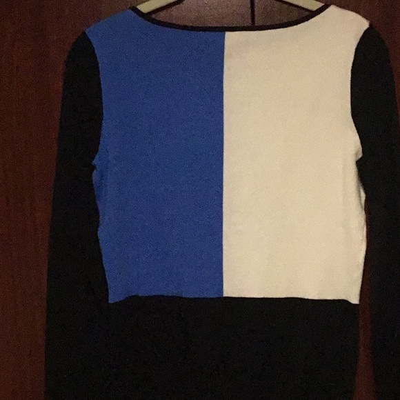 Ralph Lauren color block sweater black small off white and royal blue like new - Picture 5 of 5